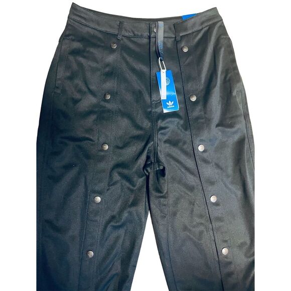 Adidas Club Adibreak Breakaway Snap Loose Fit Warmup Black Pants Women 10 NWT - Picture 3 of 16